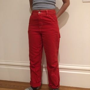 Red urban outfitters cargo pants